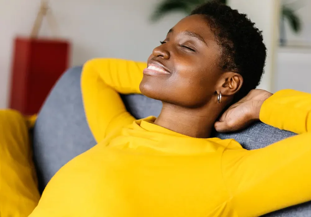 Woman relaxed and in a good mood